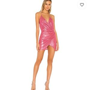 Revolve Superdown Pink Metallic Dress